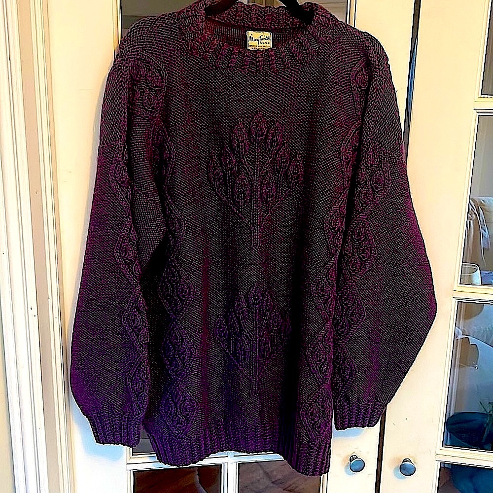 RARE Vintage Mary Smith design 100% wool knit Irish sweater